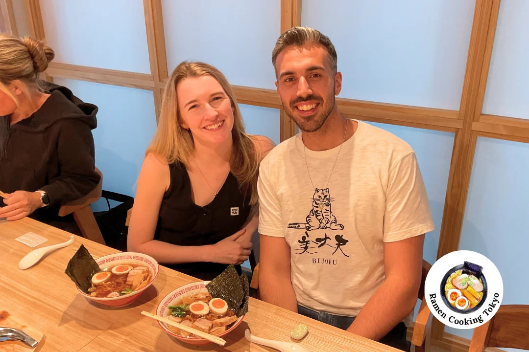Young couple enjoying their cooking class in our studio