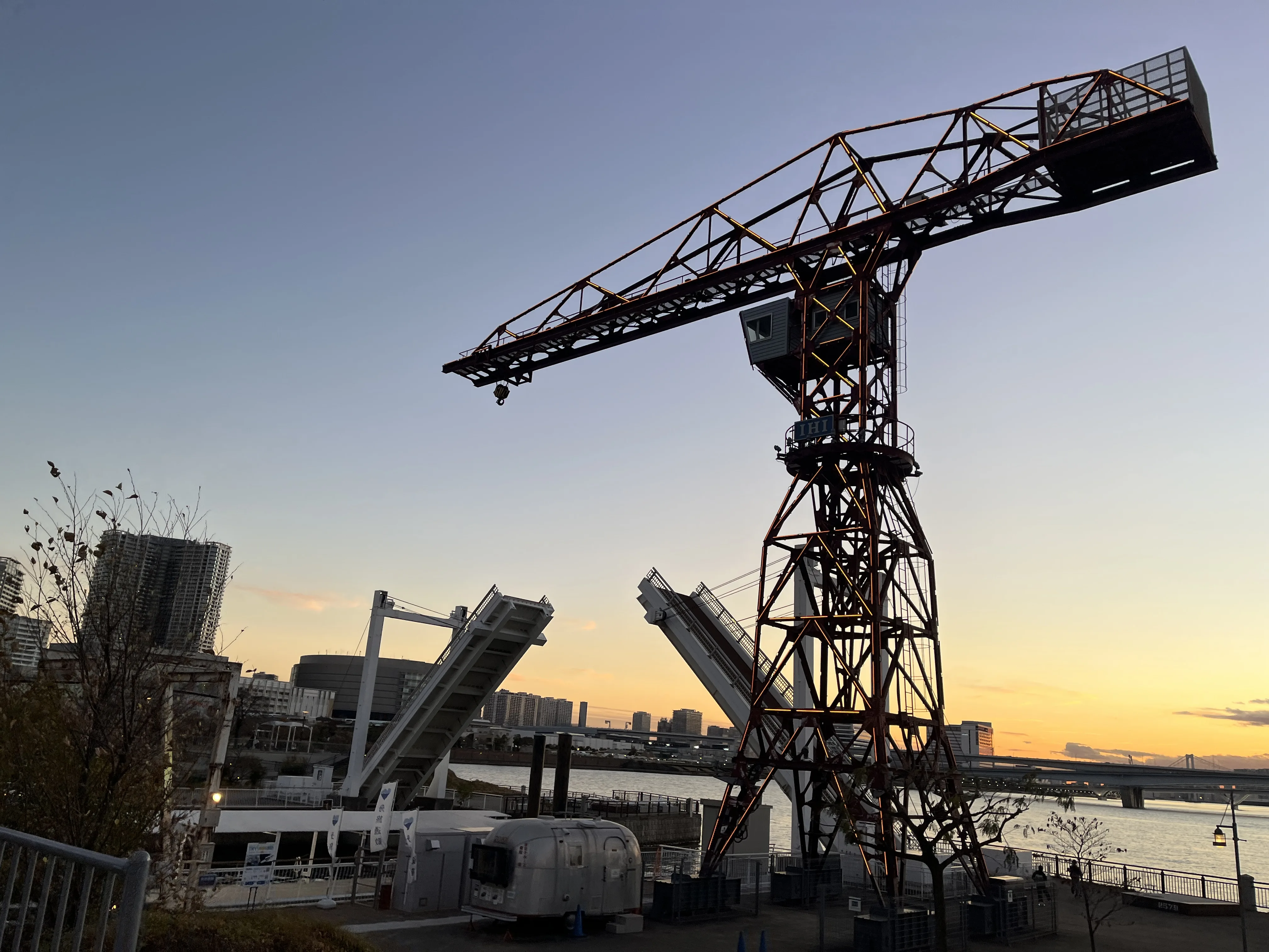 Monument crane and drawbridge near teamLab Planets TOKYO