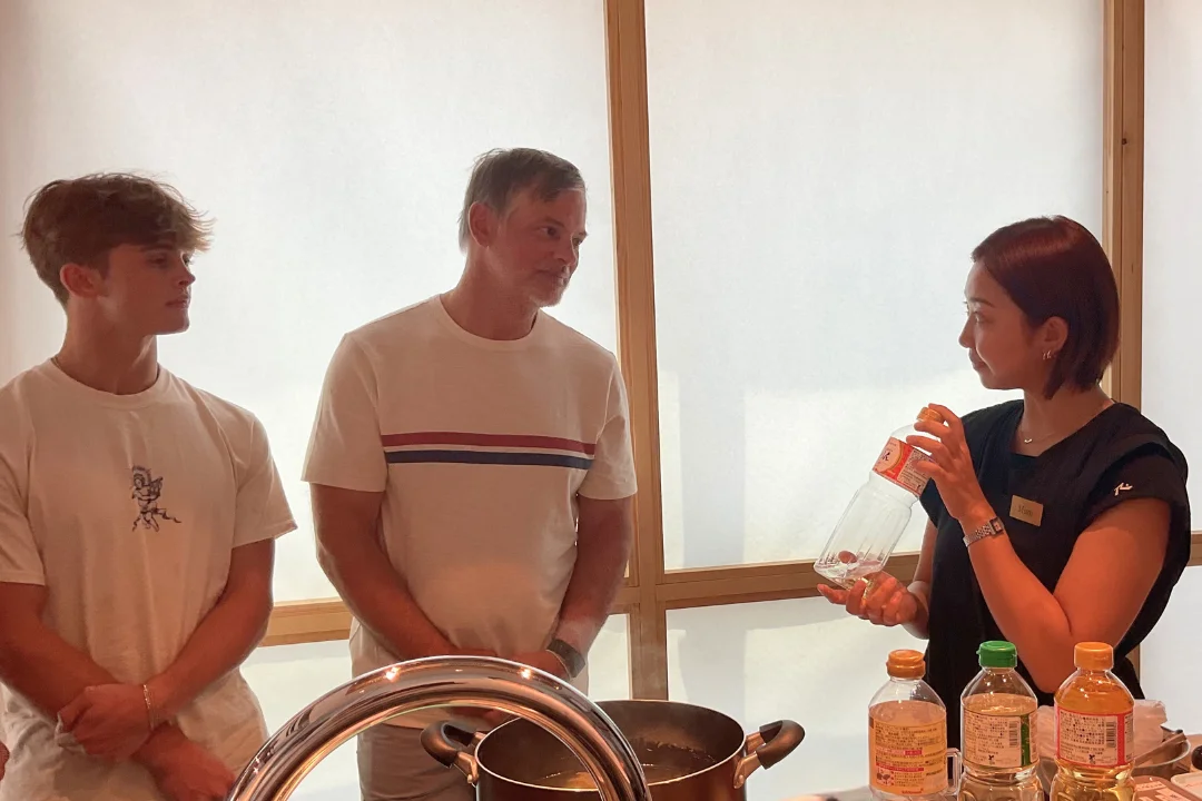 Guests working together to make ramen from scratch — every step is hands-on