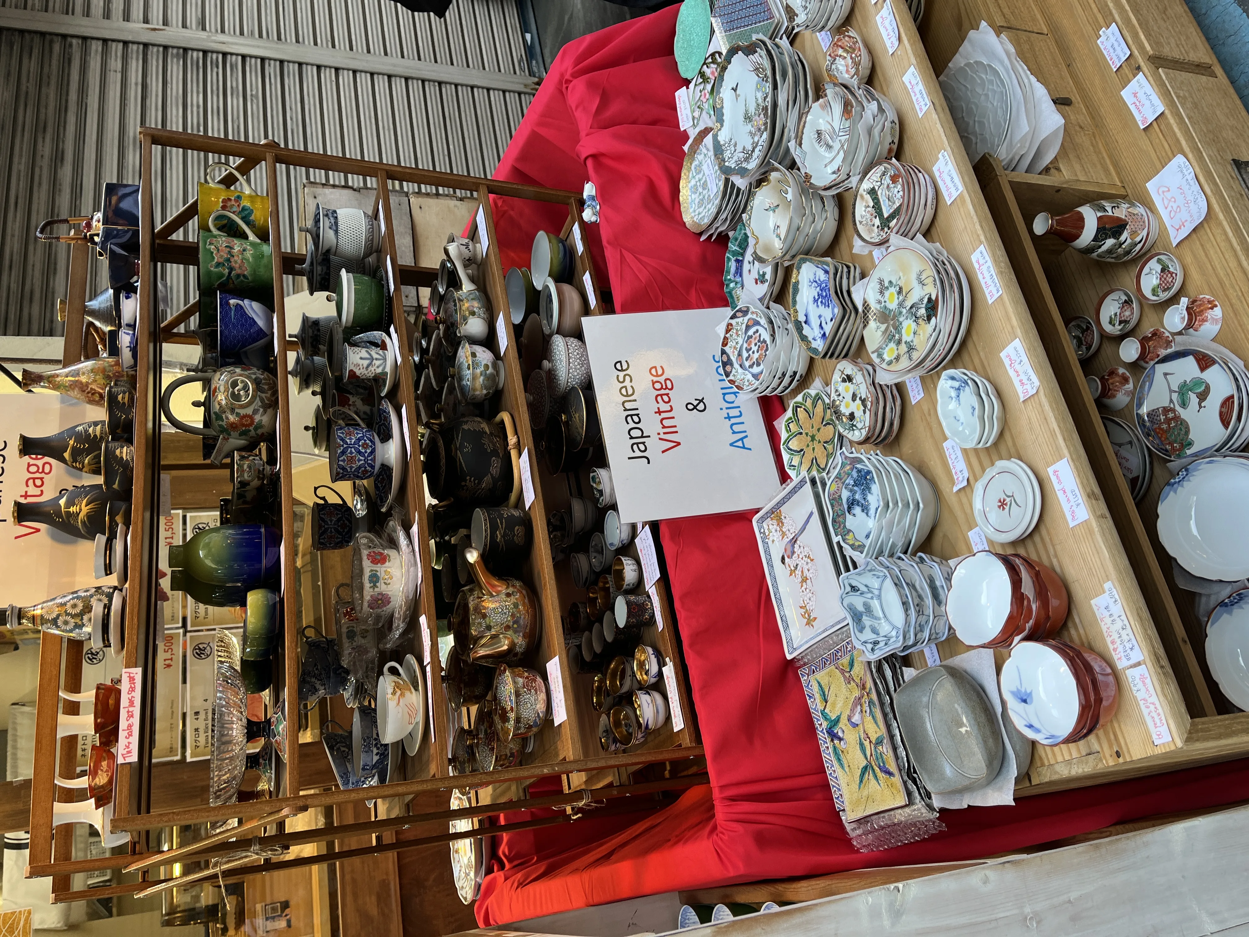 Beautiful Japanese ceramics and tableware on display