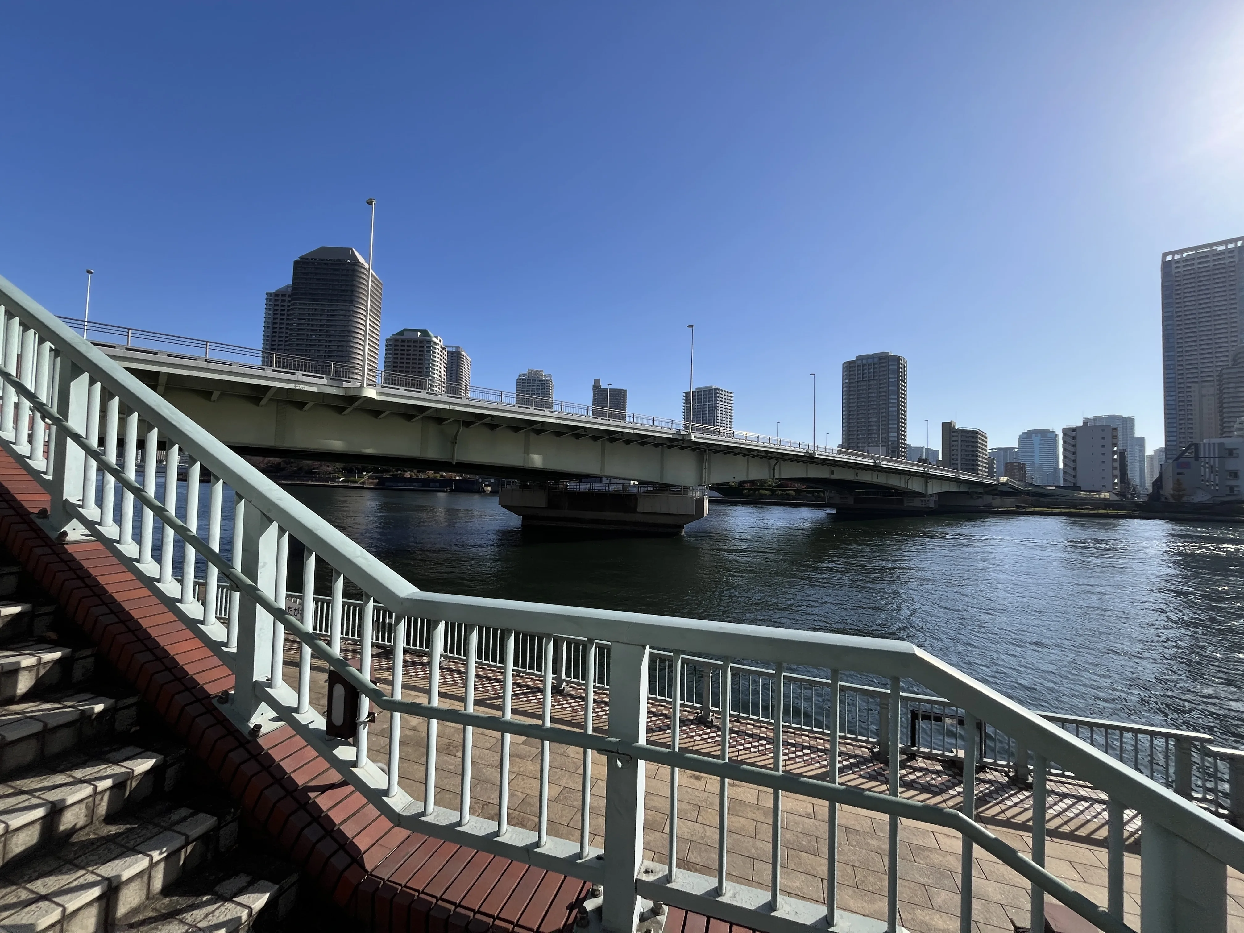 View of Tsukuda Ohashi Bridge from the stairs